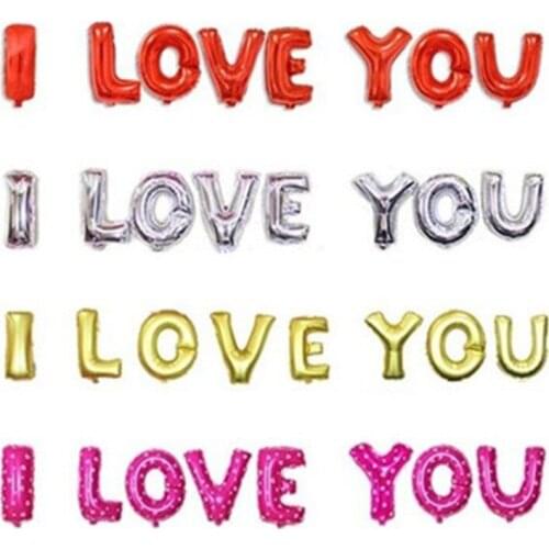16 Inch I LOVE YOU Alphabet Aluminum Foil Balloons Valentines Day Wedding Birthday Party Decorations