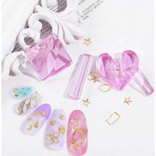 3PCs/Set Star/Heart Shape Nail Art Metal Slice Rivet Embossed Mold Metal Frame Bend Curve Making Model DIY Manicure Tool 2021