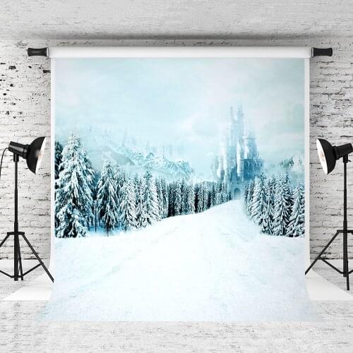 VinylBDS Forzen Winter Photography Backgrounds Children Snow Trees Backdrops Photo Studio Backdrops