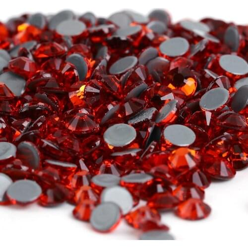 AAAA+ Quality Hyacinth Orange HotFix Rhinestones ss6 ss10 ss16 ss20 ss30 Iron On Flatback Rhinestones For Luxury Dress