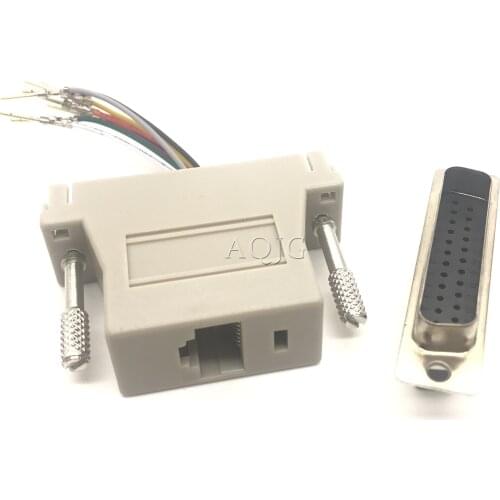 AT for compatible converter adapter DB25M to RJ45 cable RS232 DB25 Male Adapter modem adapter DB25 to RJ45 adapter