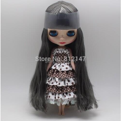 Free shipping Nude dolls(dark gray hair)