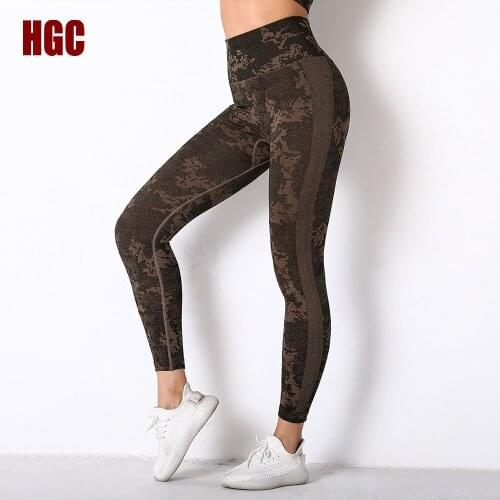 HGC Seamless Leggings Sport Women Elastic High Waist Yoga Pants Squat Proof Sexy Running Fitness Capri GYM Booty Scrunch Tights