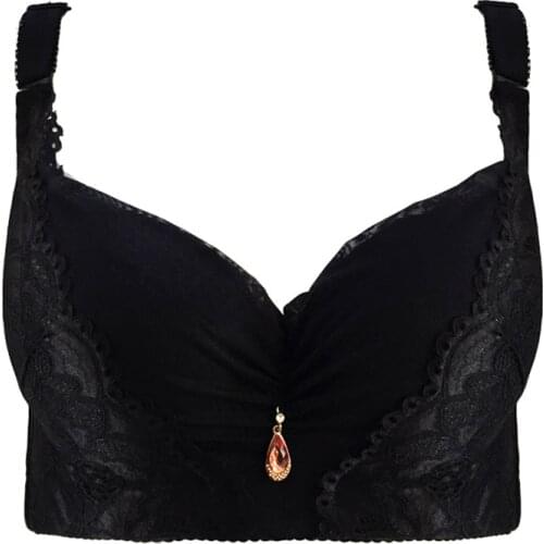 Plus Size D E Cup Sexy Women Bra Push Up Bra Brassiere Side Adjustment Underwear