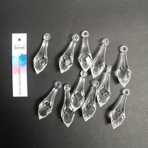 Camal 60pcs 46MM Acrylic Crystal Pointed Drop Pendant Chandelier Curtain Wedding Party Lamp Lighting Christmas Tree Hanging DIY