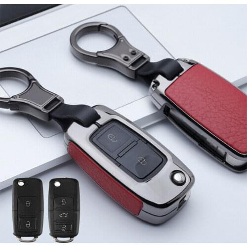 Zinc Alloy +Leather Car Key Case For Volkswagen VW POLO Tiguan Passat B5 B6 B7 Golf EOS Scirocco Jetta MK6 Octavia Accessories