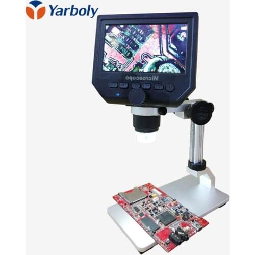 1-600x 3.6MP USB Digital Electronic Microscope Portable 8 LED VGA Microscope With 4.3" HD OLED Screen For Pcb Motherboard Repair