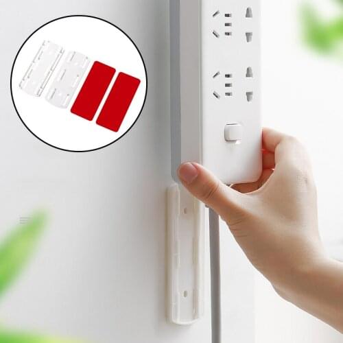Punch-free Plug Sticker Holder New Seamless Wall Fixer Power Strip Holders Storage for Sockets Wall Holders Shelf Stand Holder