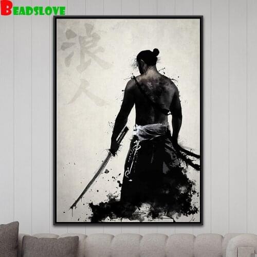 DIY Diamond Painting Picture of Rhinestones diamond embroidery Japanese samurai Home Decoration G17