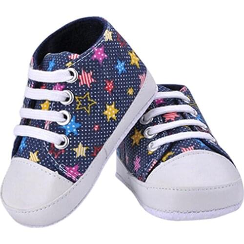 Girl\s Boy\s Rainbow Canvas Shoes Soft Prewalkers Infant Anti-Slip Baby Shoes