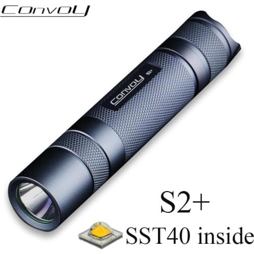 Flashlight Linterna LED Convoy S2+ SST40 1800lm 6500K 5000K 18650 Flash Light Temperature protection Camping Fishing Work Light