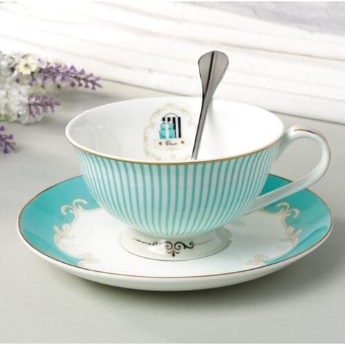 Good british Style Luxury European Style cups GILDING Coaster Demitasse tea cup mat Ceramic Coffee Cup and saucer Porcelain Mug