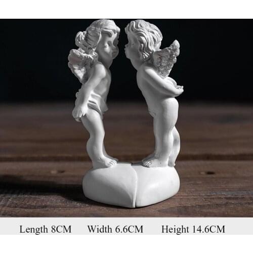 Home Sculpture Angel Couple Sculpture Creative Cabinet Crafts Garden Decoration Accessories Modern Desktop Furnishings Estatua