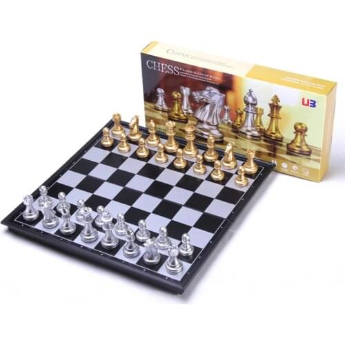 Magnetic Board Games Large Chess Set For Match Travel Go Game Set Portable Plastic Chess With Chessboard 32 Chess Pieces