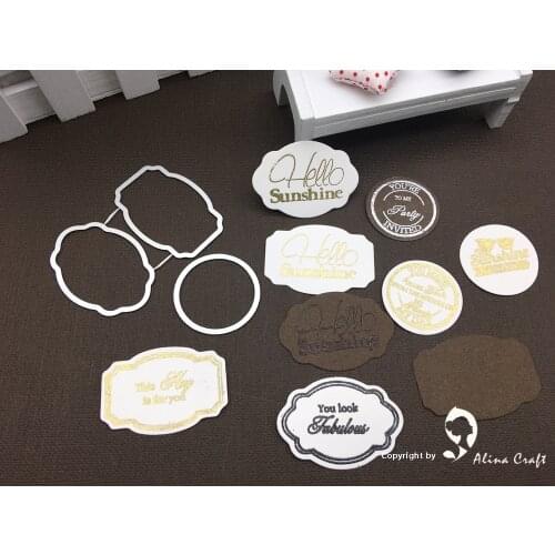 Alinacutle METAL CUTTING Dies Cut 3pc Tag Frame Banner Label Handmade Scrapbook Paper Craft Card Album Emboss Punch