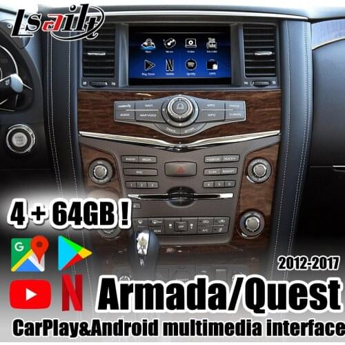 Lsailt 4GB CarPlay/Android multimedia video interface for Armada/Quest 2012-2017 with waze , google , youtube, Android auto