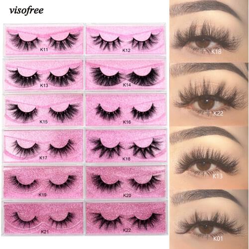 Visofree 5D Mink Eyelashes Long Lasting Mink Lashes Natural Dramatic Volume Eyelashes Extension Thick Long 3D False Eyelashes