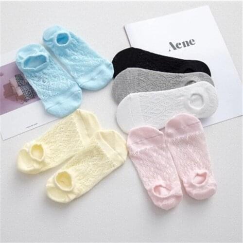 1 Pair Women Soft Hollow Socks Solid Boat Sock Suit for Summer Breathable Casual Ladies Girls Low Hosiery Sock Ankle Sock