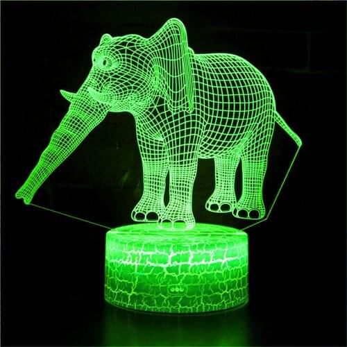 The latest animal elephant 3D night light illusion sculpture decoration home decoration holiday gift decoration LED table lamp