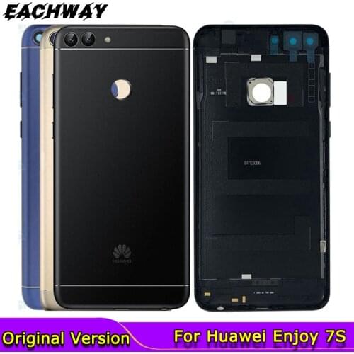 Original for Huawei P Smart Back Battery Cover Rear Housing Case Add Camera Lens Replace For Huawei Enjoy 7S Smart Battery Cover