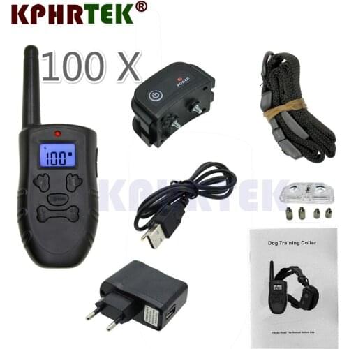 Wholesale H183DR 100lv shock + vibra Remote Control Pet Dog Training Collar Rechargeable Collar Waterproof Training Collar