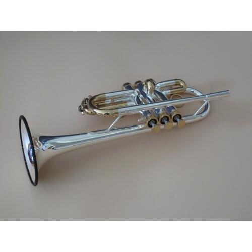 Professional Silver/Gold Plated Eb/D Trumpet 3 Monel Valves With Case 2 Mouth Free LORICO RING MUTE