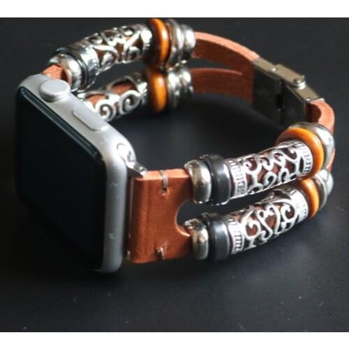 Strap for Apple Watch 5 Band 44mm 40mm for Iwatch Bands 38mm 42mm Belt Leather Vintage Bracelet Watchband for Series 6 5 4 3 SE