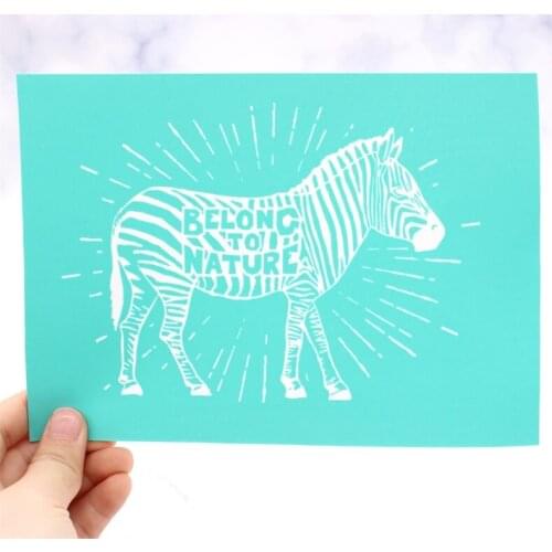 KSCRAFT Zebra Self-Adhesive Silk Screen Printing Mesh Transfers for DIY T-shirt Pillow Fabric Painting Paper Home Decoration