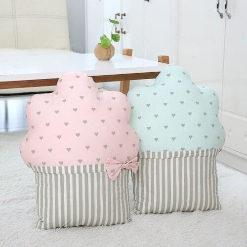 35x45cm Ice Cream Cake Decorative Sofa Cushion Removable and Washable Back Plush Pillow Birthday Gift Baby Room Decoration