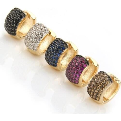 SUNSLL Gold Color Copper Pins Earrings Multicolor Cubic Zirconia Hoop Earrings Womens Fashion Party Jewelry CZ Brincos