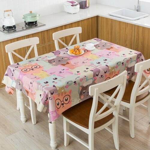 Cartoon animals table cloth linen Tablecloth Fashion Dinner Room Plain Table Cover manteles para mesa rectangulares en tela