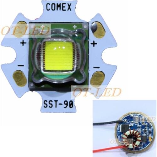 1PCS Luminus SST-90 SBT-90 SBT 90 30W LED Emitter 2250LM White 6500K Module PCB 20mm Copper +SST-90 LED Driver Board