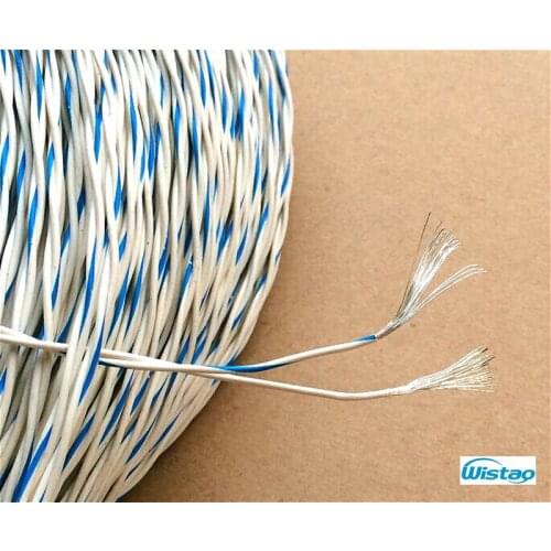 Te flon Silver-plated Pair Twisted Cable Imported OD 1.2mm ID 1mm for Signal Connection Cables Small Power DIY Free Shipping