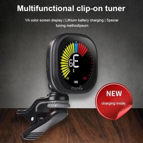Guitar Tuner Cherub WST-670 Portable Chromatic Tuner Rechargeable Clip On Tuner LCD Display Guitar Parts & Accessories