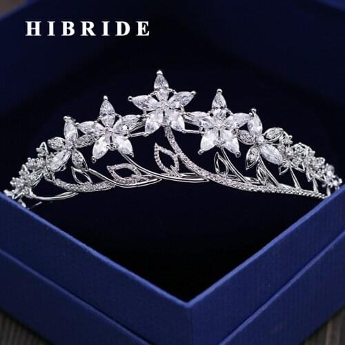 HIBRIDE Flower Women Tiaras Crowns Wedding Bridal Jewelry Classic Female Hair Accessories For Party Gifts C-29