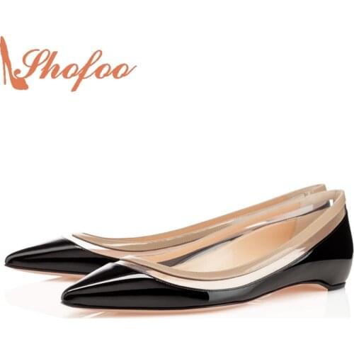 Rhinestone sandals comfortab solo Shoes Mothers' Shoes Top Quality Fashion Black Nude Women Ballet Shoes Large Size 4-16