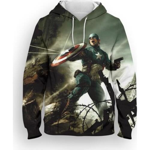 Winter Soldier Mens Hoodies Marvel Hero 3D Printed Children Pullover Fashion Spring Harajuku Oversized Womens Sweatshirts