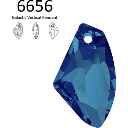 1 piece) 100% Original crystal from Swarovski 6656 Galactic Vertical pendant Austrian loose rhinestone for DIY jewelry making