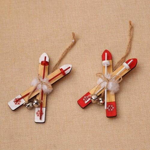 1PCS Wooden Sleigh Christmas Ornaments For Chirstmas Tree Hanging Pendants Xmas Decoration Kids Toys For Home Party New Year