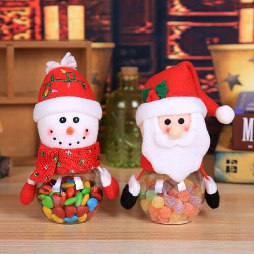 1 Piece PVC Christmas Candy Box Brown Ginger Bread Man 17cm x 7cm Christmas Bags Candy Jar Storage Bottle Santa Christmas Bag