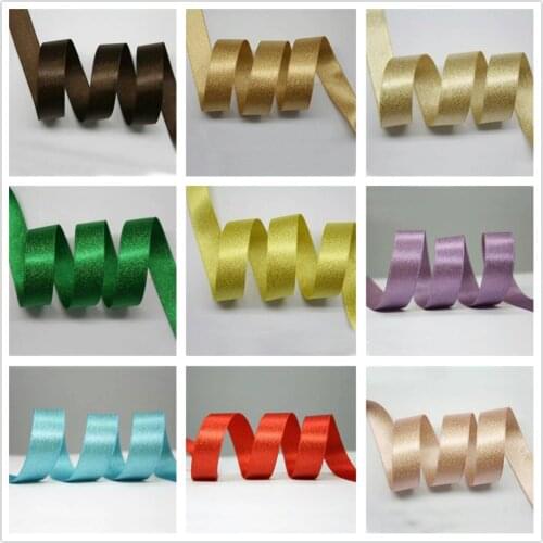 10058 3 6 9 16 22 38mm High quality gold double-sided ribbon 100 yards DIY gift packaging headwear clothing Hand-made tape