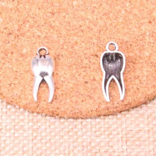 150pcs Zombie tooth teeth molar Charms Zinc alloy Pendant For necklace,earring bracelet jewelry DIY handmade 20*8mm