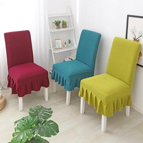 2/4/6 Pcs Jacquard Plain Dining Chair Cover Spandex Elastic Chair Slipcover Case Stretch Chair Cover for Wedding Hotel Banquet