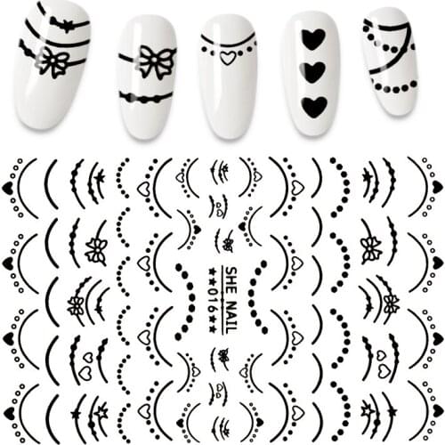 3d English characters Love Geometry Nails Art Sticker Self-Adhesive Manicure Decal