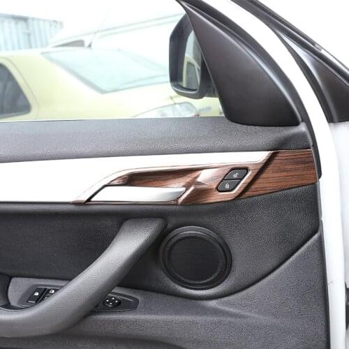 4 pcs For BMW X1 F48 2016-2019 For BMW X2 F47 2018 2019 ABS Interior Door Handle Trim Accessories Pine Wood Grain
