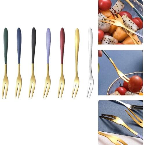 6 Pcs Fruit Fork Luxury Stainless Steel Gold Cake Dessert Lovely Mini Snail Table Fork Restaurant Bento Box Accessories