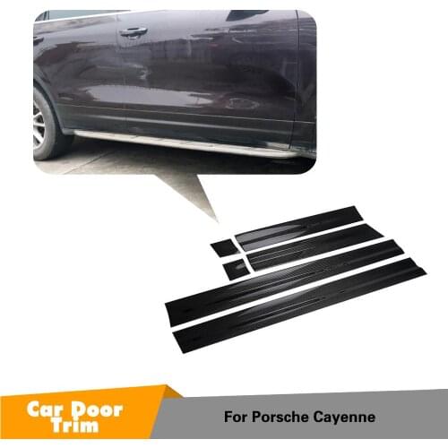 6pcs Car Side Door Body Strip Fender Lip Trim For Porsche Cayenne 2015 2016 2017 Full Carbon Fiber Protection