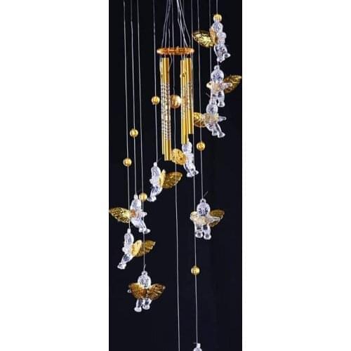 Antique Resonant 5 Tubes Love Angel Wind Chime Bells Hanging Living Bed Home Decor Gift Car Outdoor Yard Garden Decoration #LR2