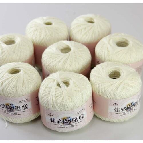 Free Shipping 8Balls X50g New Soft Hand Knitting High Quality 100% Cotton Crocheted YarnMilky 16119