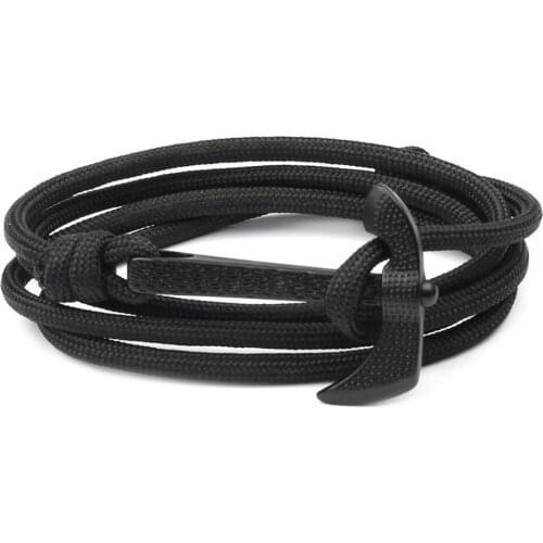 Black Ax Retro Wrap Rope Bracelet for Men Bangles Fashion Long Survive Chain Bracelet Male Charm Jewelry Accessories 2020